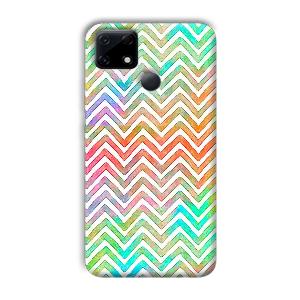 White Zig Zag Pattern Phone Customized Printed Back Cover for Realme Narzo 30A
