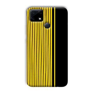 Yellow Black Design Phone Customized Printed Back Cover for Realme Narzo 30A