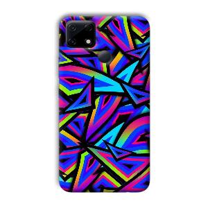 Blue Triangles Phone Customized Printed Back Cover for Realme Narzo 30A