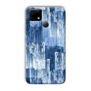 Blue White Lines Phone Customized Printed Back Cover for Realme Narzo 30A