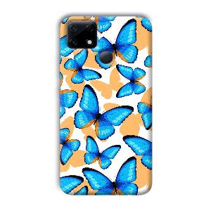 Blue Butterflies Phone Customized Printed Back Cover for Realme Narzo 30A