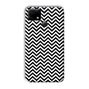 Black White Zig Zag Phone Customized Printed Back Cover for Realme Narzo 30A