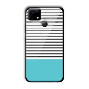 Cyan Stripes Customized Printed Glass Back Cover for Realme Narzo 30A