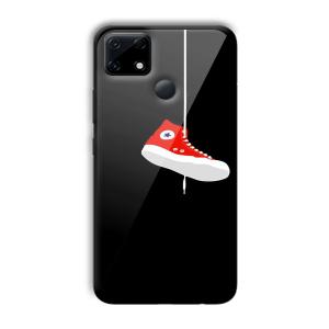 Red Sneaker Customized Printed Glass Back Cover for Realme Narzo 30A