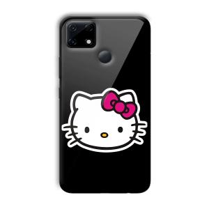Cute Kitty Customized Printed Glass Back Cover for Realme Narzo 30A