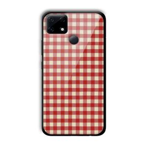 Red Checks Customized Printed Glass Back Cover for Realme Narzo 30A