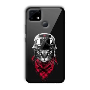 Rider Cat Customized Printed Glass Back Cover for Realme Narzo 30A