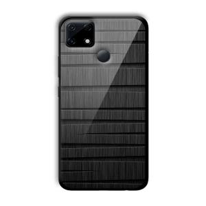 Black Wooden Pattern Customized Printed Glass Back Cover for Realme Narzo 30A