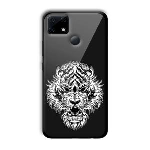 Angry Lion Customized Printed Glass Back Cover for Realme Narzo 30A