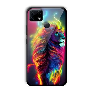 Neon Lion Customized Printed Glass Back Cover for Realme Narzo 30A
