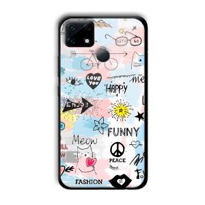 Illustrations Customized Printed Glass Back Cover for Realme Narzo 30A