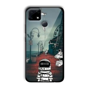 Little Astronaut Customized Printed Glass Back Cover for Realme Narzo 30A