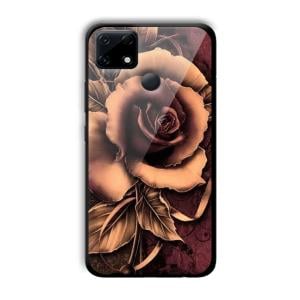 Brown Rose Customized Printed Glass Back Cover for Realme Narzo 30A