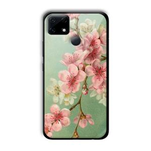 Pink Flowers Customized Printed Glass Back Cover for Realme Narzo 30A