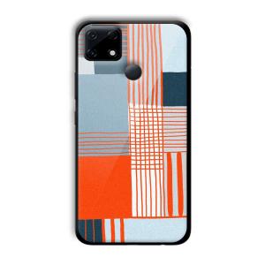 Orange Stripes Customized Printed Glass Back Cover for Realme Narzo 30A