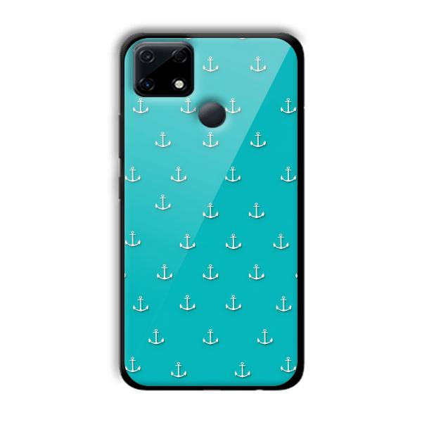 Teal Anchor Customized Printed Glass Back Cover for Realme Narzo 30A