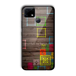Wooden Pattern Customized Printed Glass Back Cover for Realme Narzo 30A