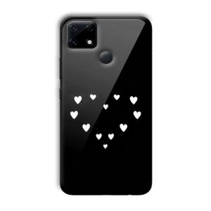Little White Hearts Customized Printed Glass Back Cover for Realme Narzo 30A