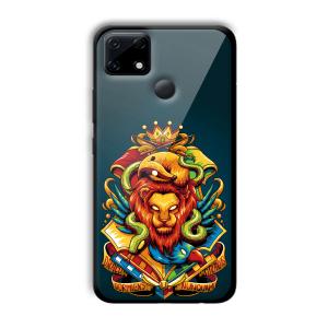 Fiery Lion Customized Printed Glass Back Cover for Realme Narzo 30A