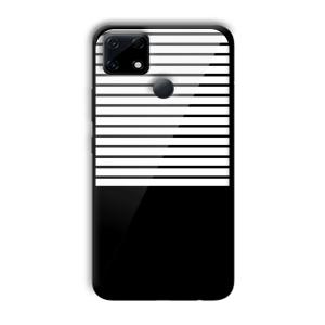 White and Black Stripes Customized Printed Glass Back Cover for Realme Narzo 30A