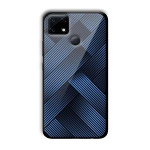 Blue Criss Cross Customized Printed Glass Back Cover for Realme Narzo 30A