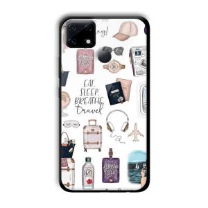 Eat Sleep Breathe Travel Customized Printed Glass Back Cover for Realme Narzo 30A