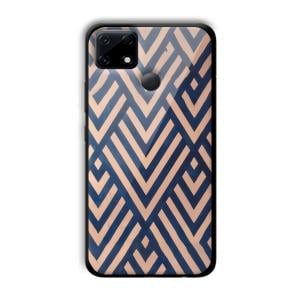 Gold and Blue Customized Printed Glass Back Cover for Realme Narzo 30A