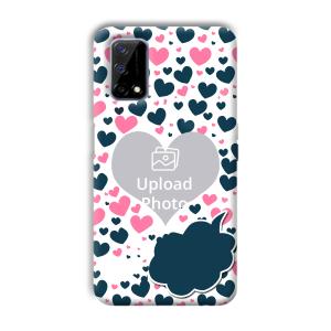 Blue & Pink Hearts Customized Printed Back Cover for Realme Narzo 30 Pro