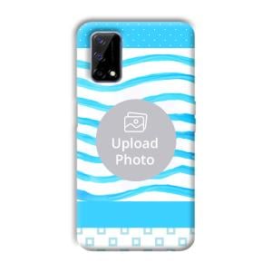 Blue Wavy Design Customized Printed Back Cover for Realme Narzo 30 Pro