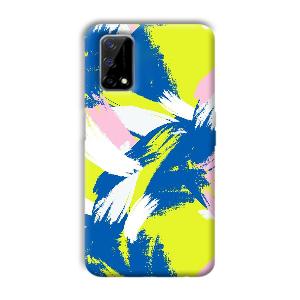 Blue White Pattern Phone Customized Printed Back Cover for Realme Narzo 30 Pro