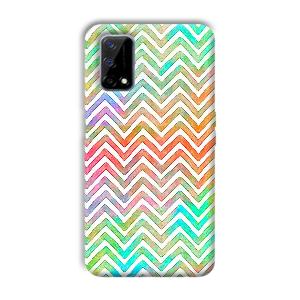White Zig Zag Pattern Phone Customized Printed Back Cover for Realme Narzo 30 Pro
