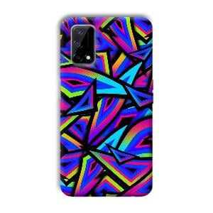 Blue Triangles Phone Customized Printed Back Cover for Realme Narzo 30 Pro