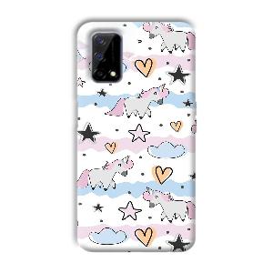 Unicorn Pattern Phone Customized Printed Back Cover for Realme Narzo 30 Pro