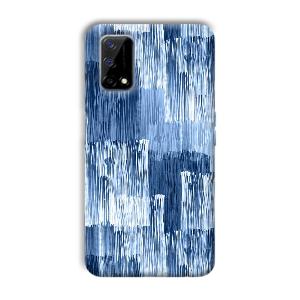 Blue White Lines Phone Customized Printed Back Cover for Realme Narzo 30 Pro