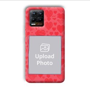 Red Hearts Customized Printed Back Cover for Realme 8