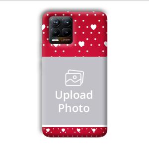 White Hearts Customized Printed Back Cover for Realme 8