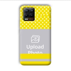 White & Yellow Customized Printed Back Cover for Realme 8