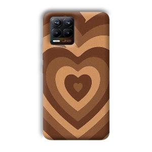 Brown Hearts Phone Customized Printed Back Cover for Realme 8