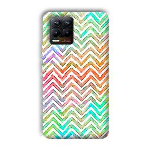 White Zig Zag Pattern Phone Customized Printed Back Cover for Realme 8
