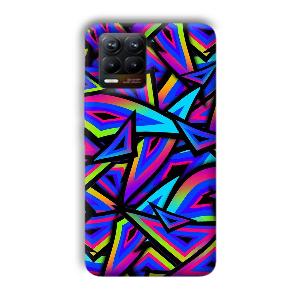 Blue Triangles Phone Customized Printed Back Cover for Realme 8