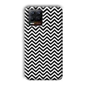 Black White Zig Zag Phone Customized Printed Back Cover for Realme 8