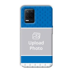 Blue White Design Customized Printed Back Cover for Realme 8 5G