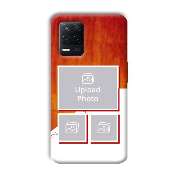 Red White Background Customized Printed Back Cover for Realme 8 5G