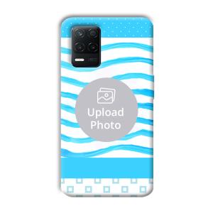 Blue Wavy Design Customized Printed Back Cover for Realme 8 5G