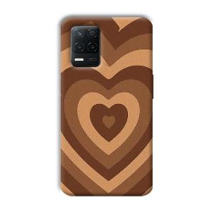 Brown Hearts Phone Customized Printed Back Cover for Realme 8 5G