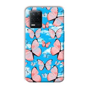Pink Butterflies Phone Customized Printed Back Cover for Realme 8 5G