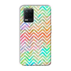 White Zig Zag Pattern Phone Customized Printed Back Cover for Realme 8 5G