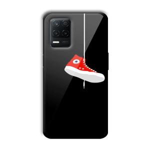 Red Sneaker Customized Printed Glass Back Cover for Realme 8 5G