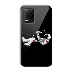 Lazy Astronaut Customized Printed Glass Back Cover for Realme 8 5G