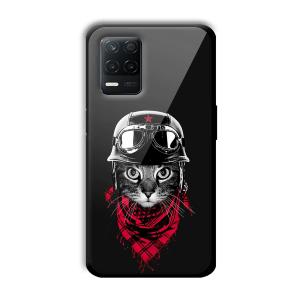 Rider Cat Customized Printed Glass Back Cover for Realme 8 5G
